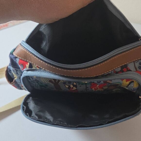 Lily Bloom Women's Who Let The Dogs Out Crossbody Shoulder Purse Bag Blue Small - Picture 5 of 5